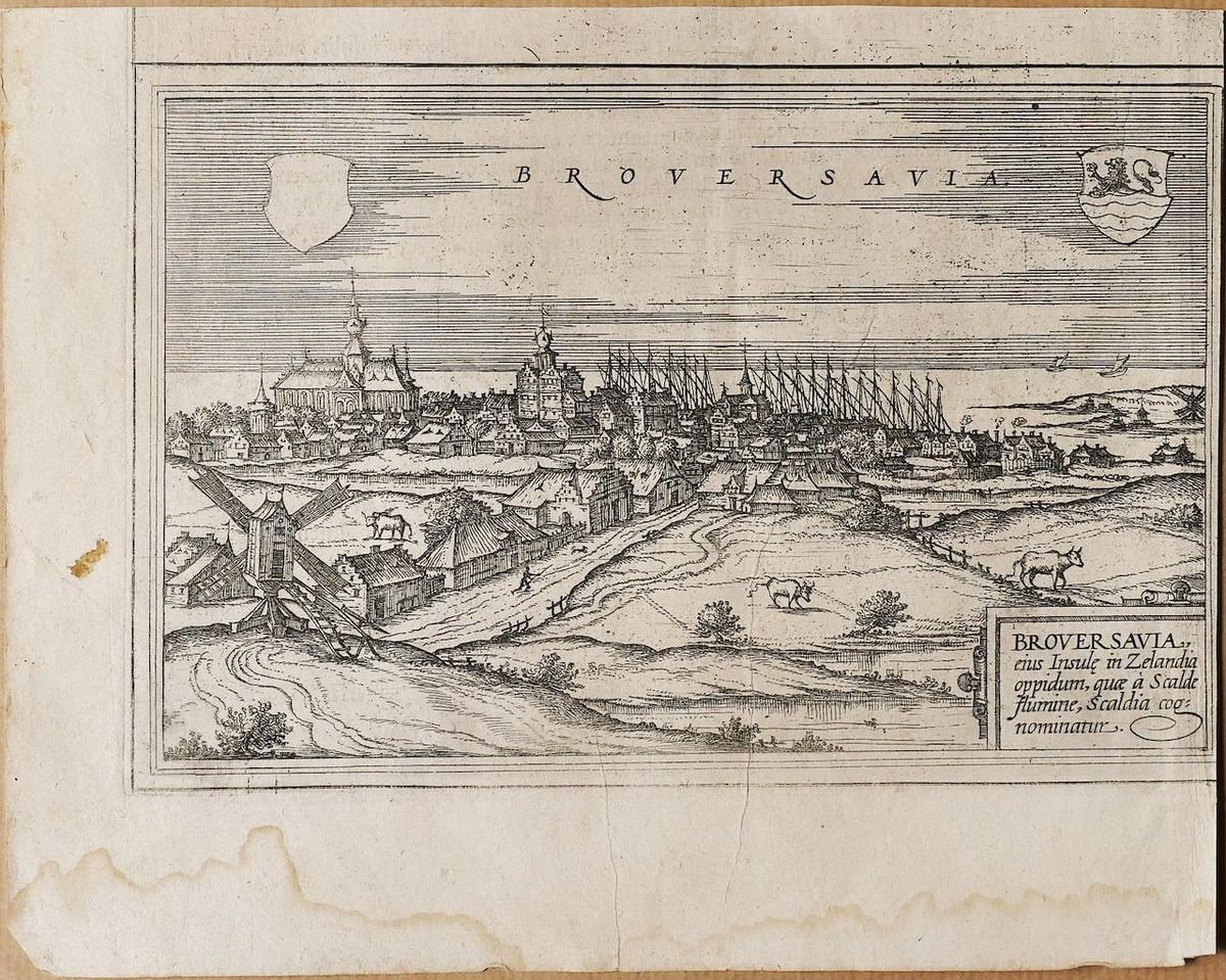 Karte Von Broversavia Original Radierung Von George Braun 16 Jahrhundert 16 Jh Bei Pamono Kaufen