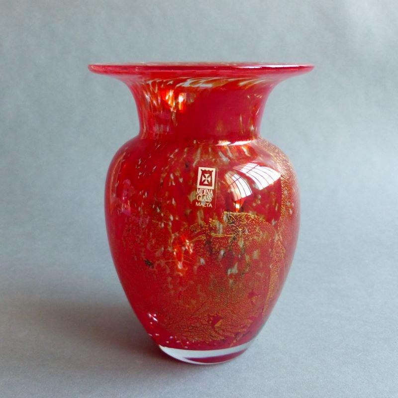 Blown Glass Vase from Mdina Glass Malta, 1970s for sale at Pamono