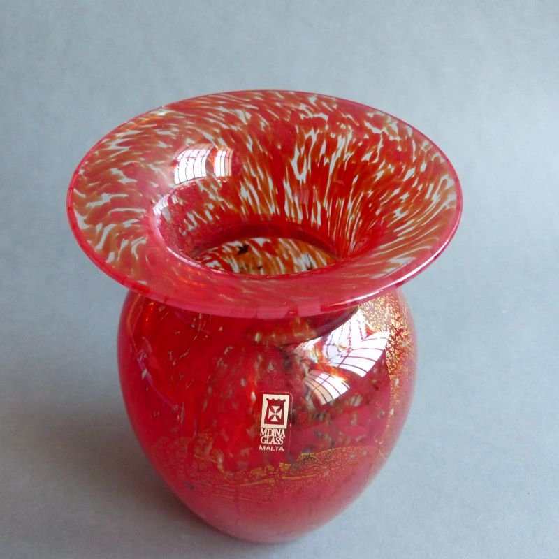 Blown Glass Vase from Mdina Glass Malta, 1970s for sale at Pamono