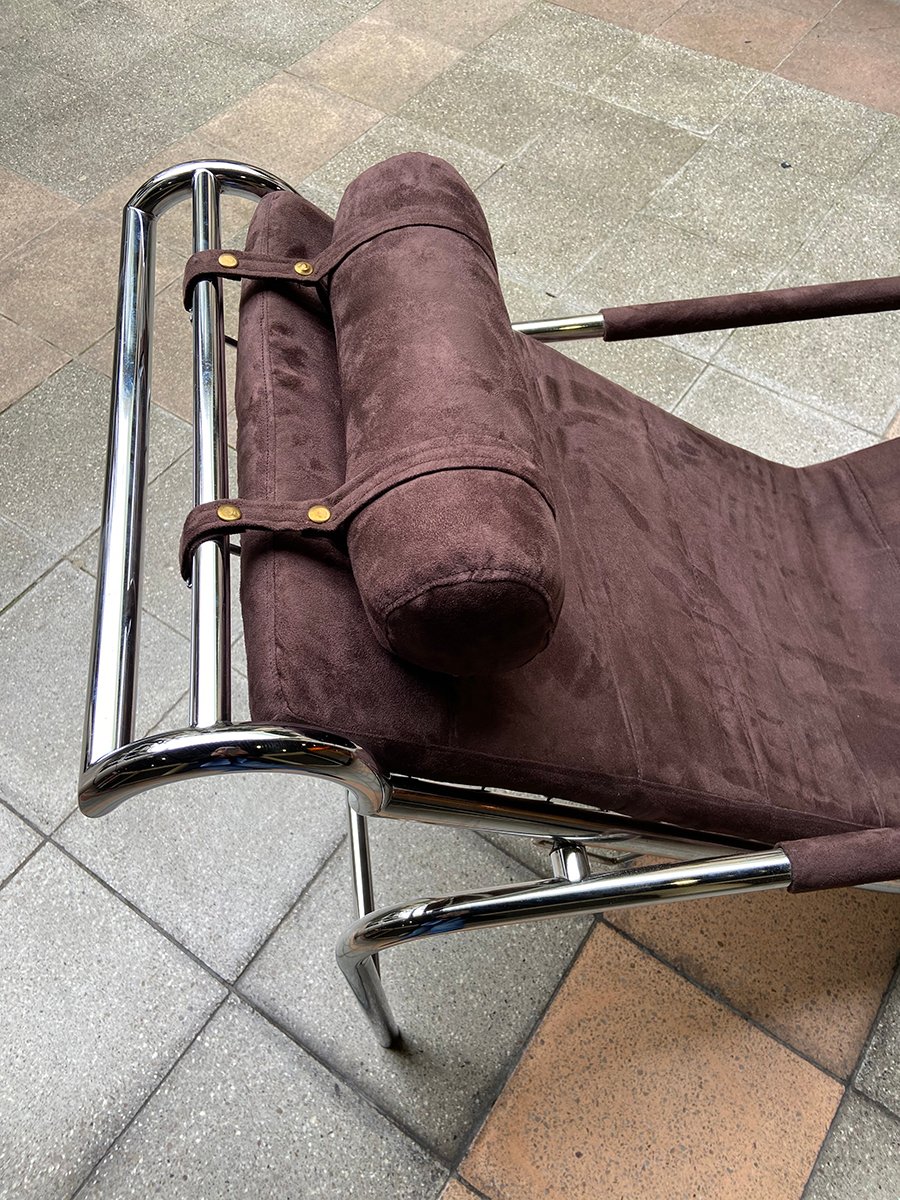 Vintage Genni Lounge Chair Ottoman By Gabriele Mucchi For Zanotta Italie 1975 Set Of 2 For Sale At Pamono