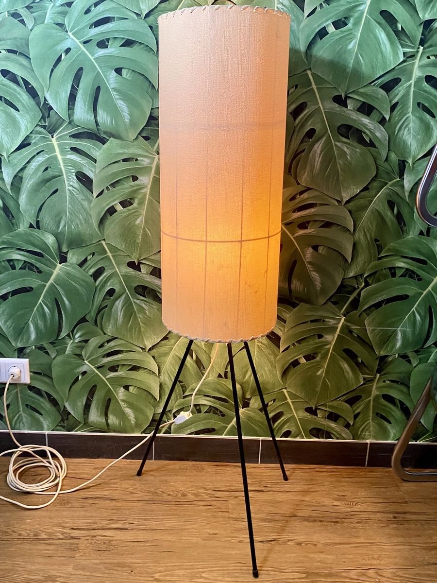 Lampada da Terra Treppiede Rovere con Paralume Tessuto Crema Piko Prezzo