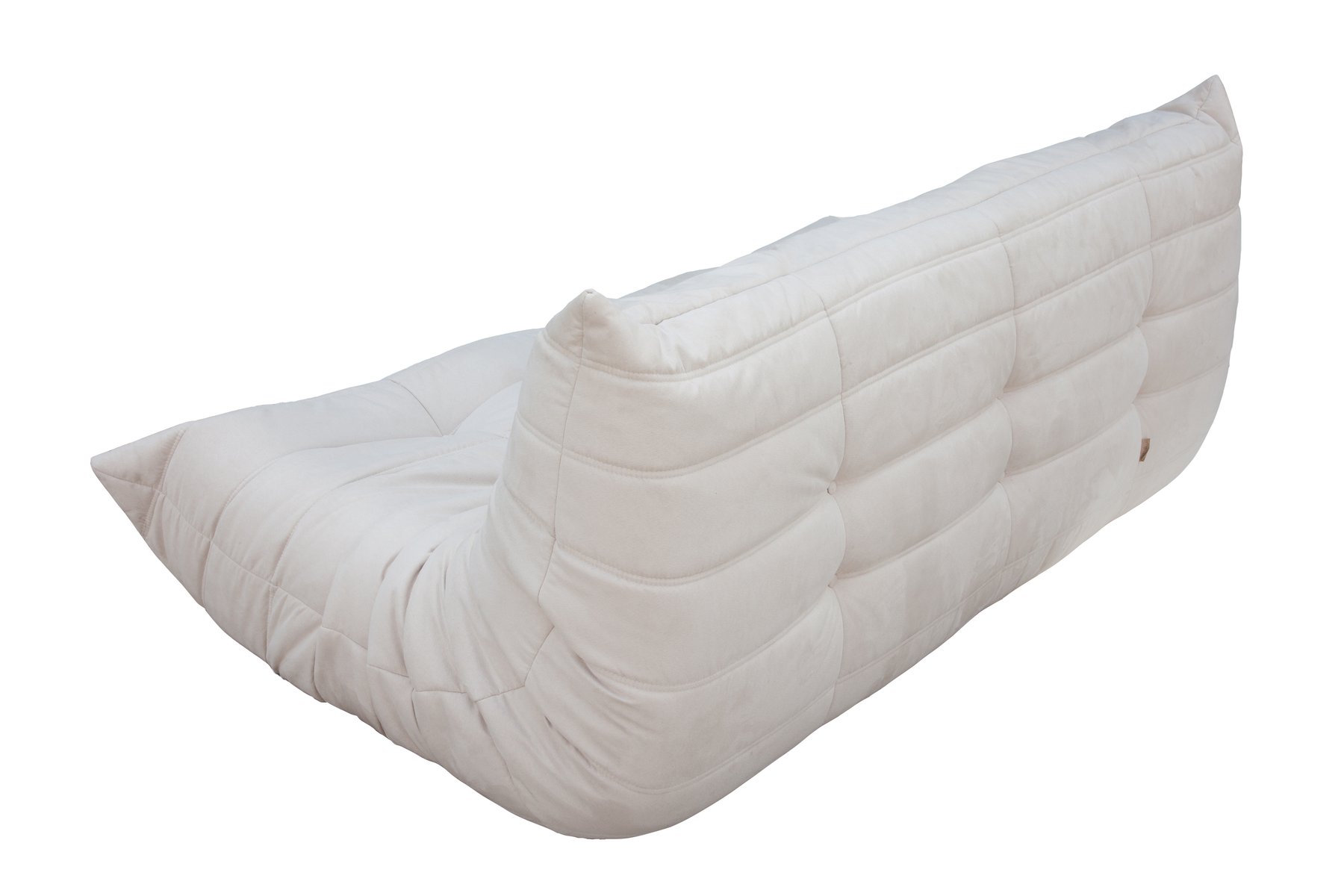 Französisches Vintage Togo Wohnzimmerset aus weißem Mikrofaser von