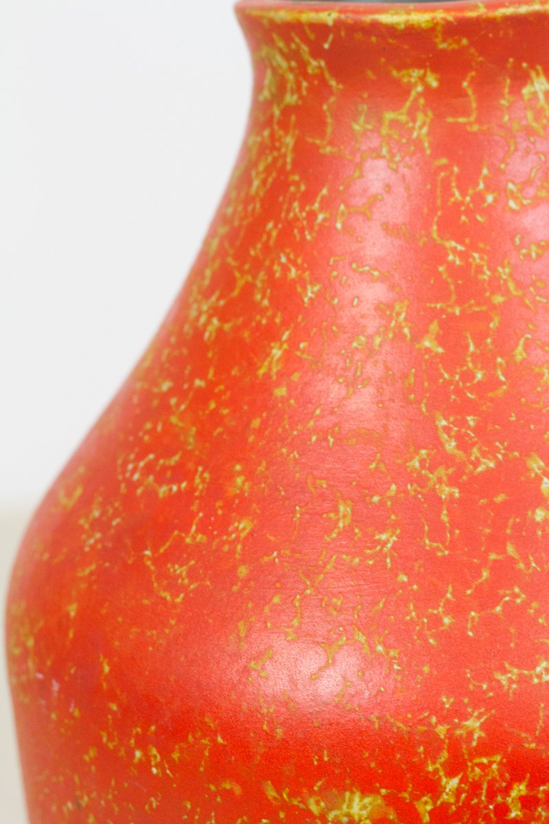 Large Vintage Orange Ceramic Vase for sale at Pamono