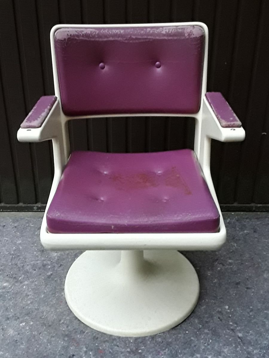 Desk Chair With Purple White Plastic On Tulip Base Desk Chair With Purple White Plastic On Tulip Base