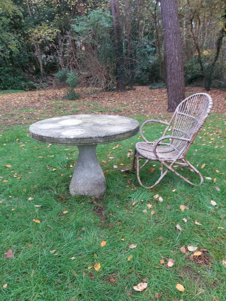 mid century concrete garden table in the style of mangiarotti up up WBX-782619