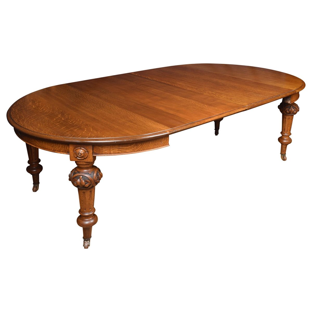 Antique Oak Oval Extending Dining Table For Sale At Pamono