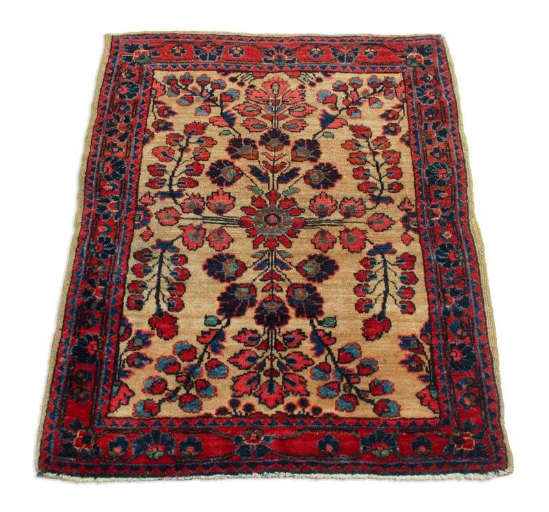 Floraler Arabischer Middle East Teppich In Gelb Beige Mit Bordure Medallion Bei Pamono Kaufen