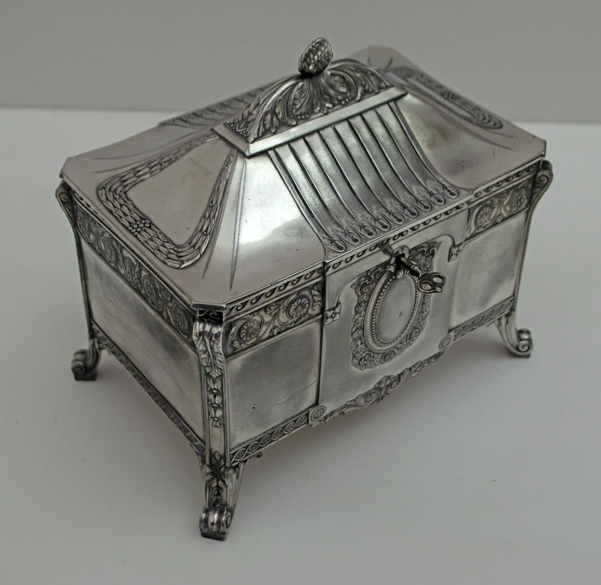Antique German Art Nouveau SilverPlated Jewelry Box from WMF for sale