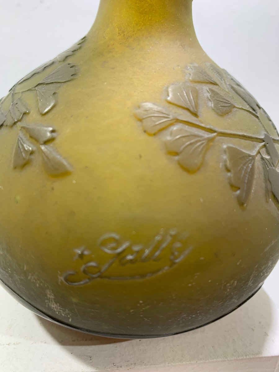 Antique Glass Paste Vase by Emile Galle for sale at Pamono