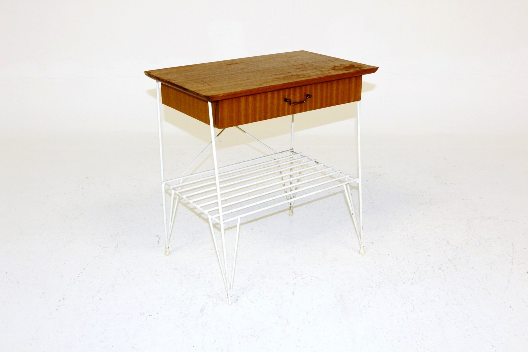 Swedish Mahogany And Metal Nightstand 1950s For Sale At Pamono