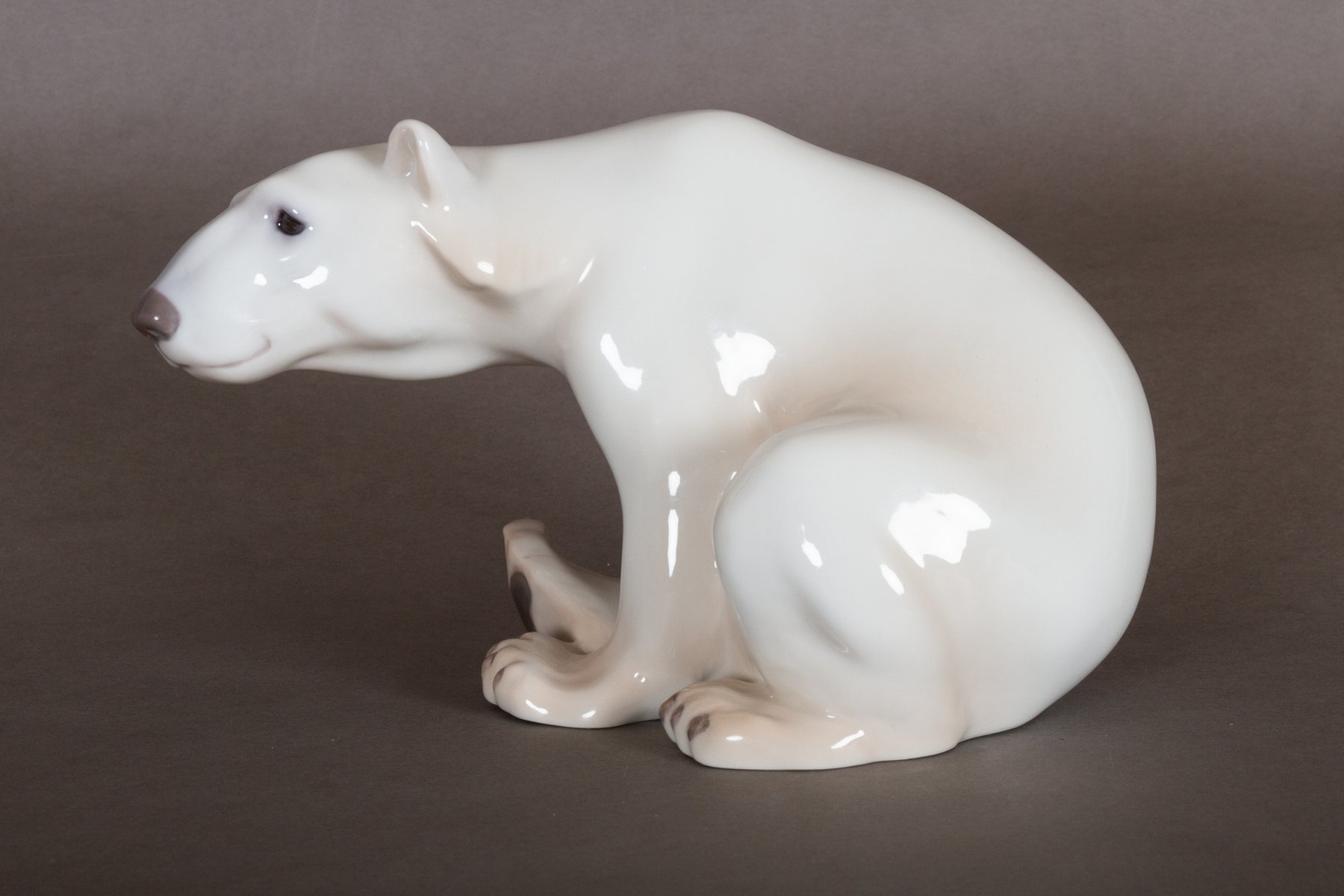 Antique Danish Porcelain Polar Bear Figurine by Dahl Jensen for Bing ...