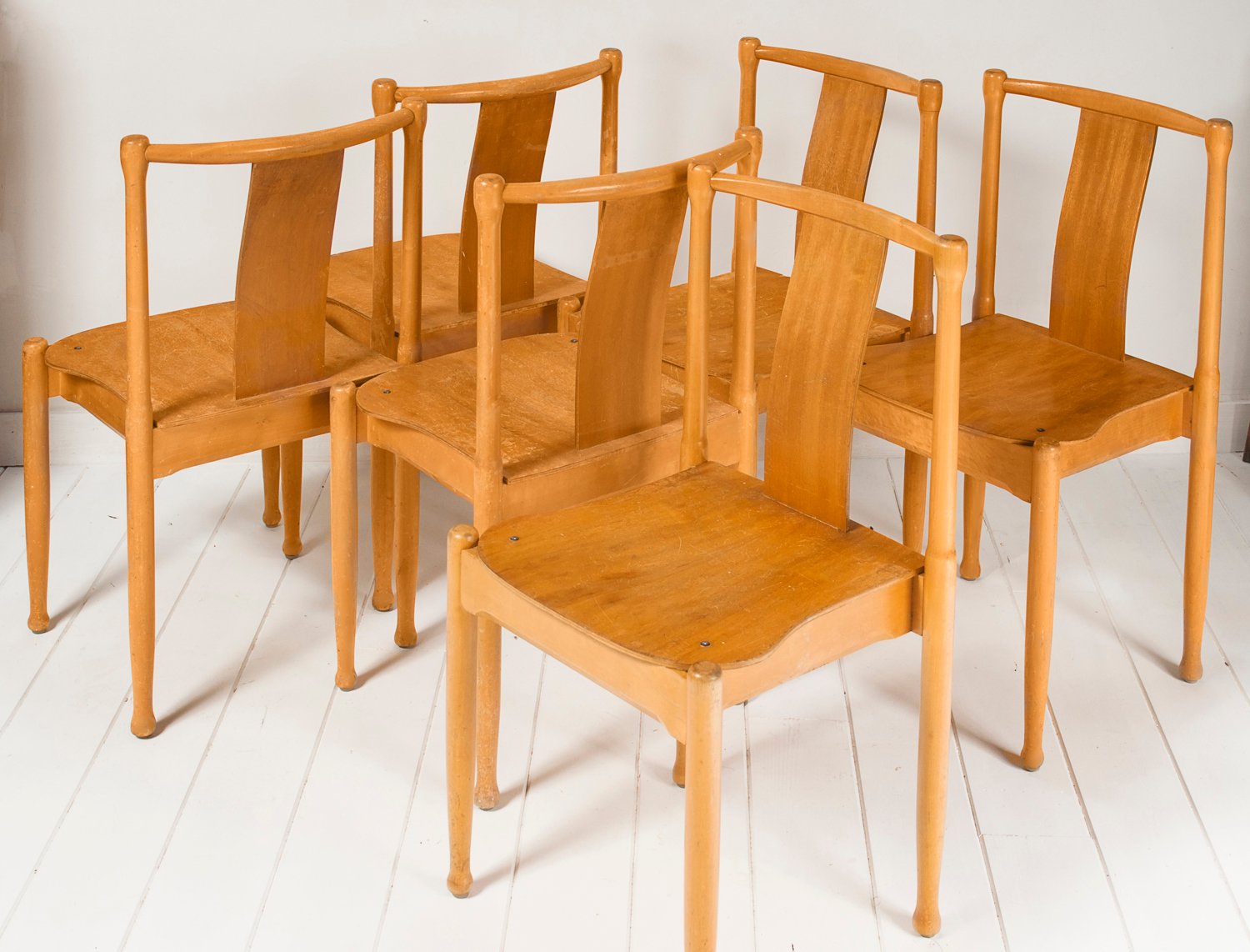 Vintage Swedish Stackable Chairs, Set of 6 for sale at Pamono