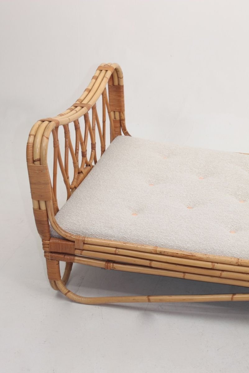 daybed with mattress included on Mid Century Daybed In Bamboo With New Boucle Mattress 1950s For Sale At Pamono
