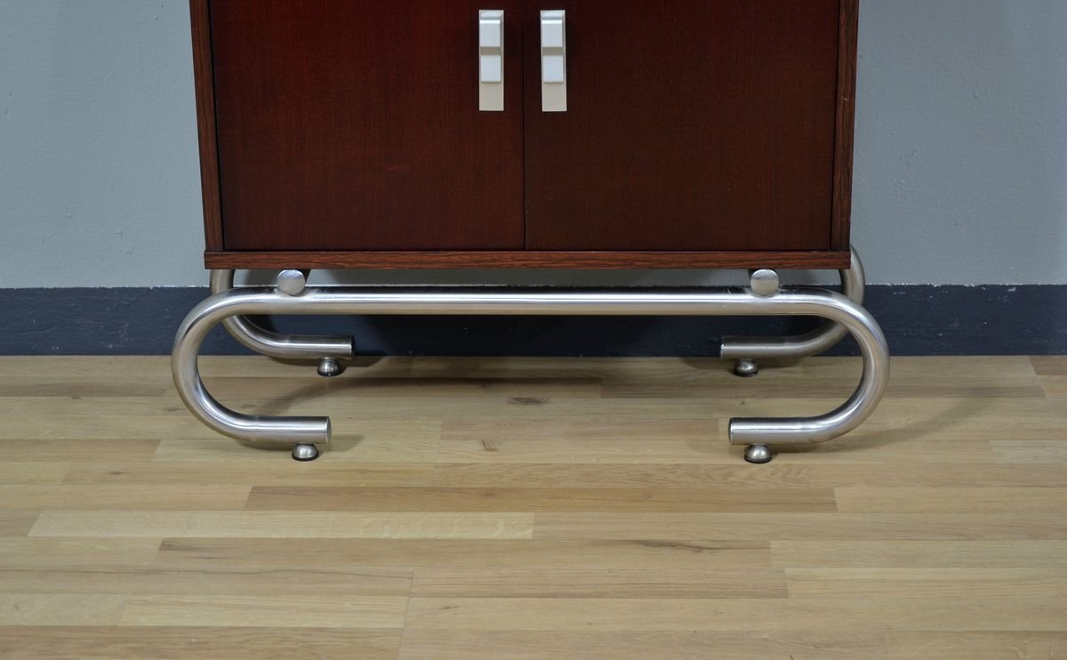 Kleiner Italienischer Vintage Schrank aus Holz & Aluminium von