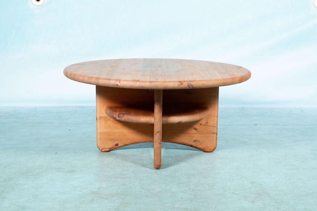 Vintage Danish Round Pine Coffee Table 1970s For Sale At Pamono