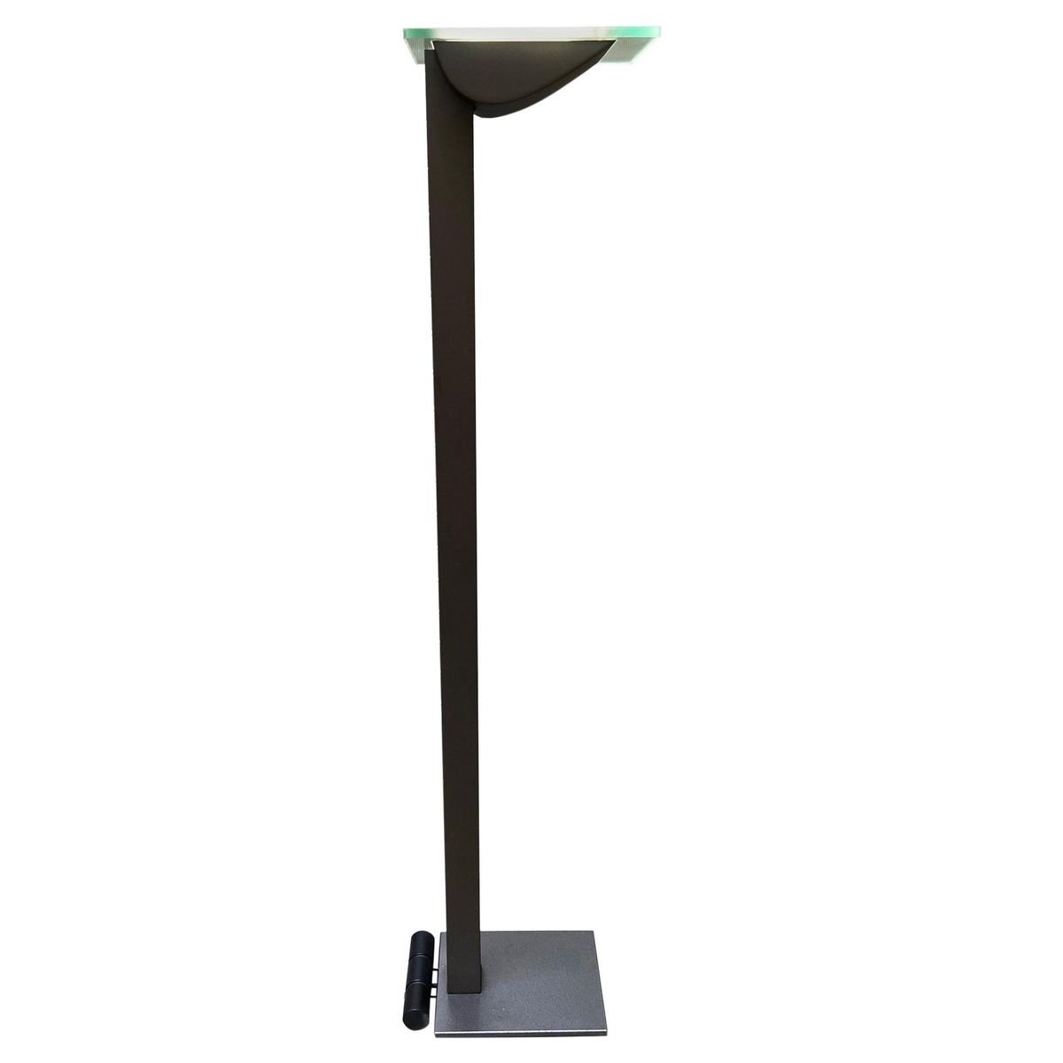 Lampadaire postmoderne en verre, laiton et métal verni, Italie années 1980