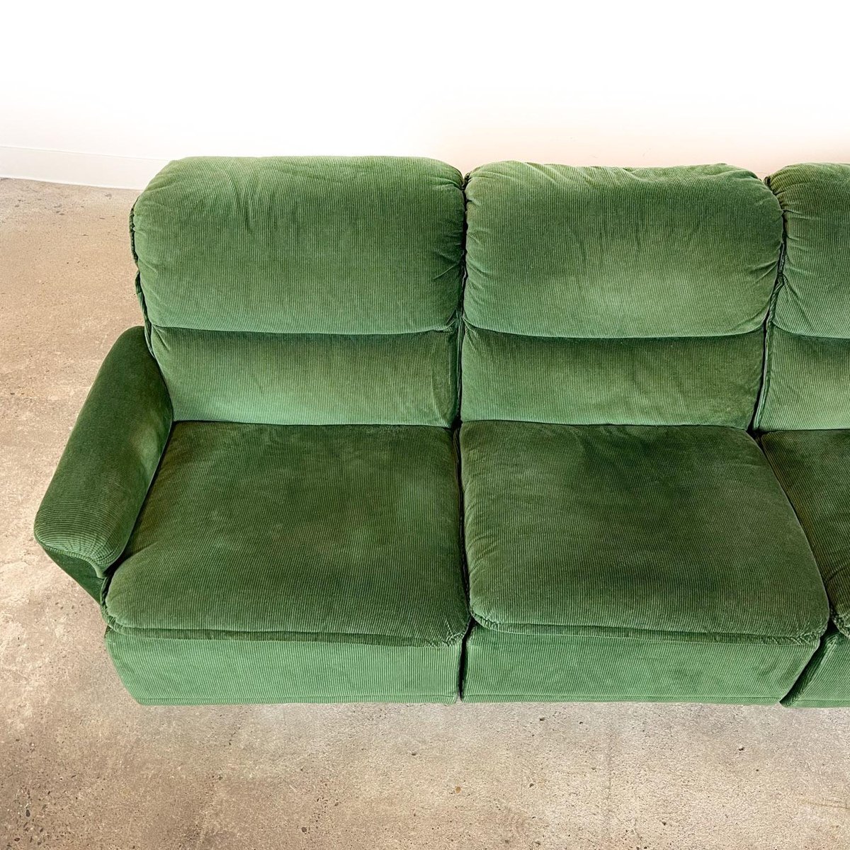 Vintage Green Velvet Sofa, Set of 5 for sale at Pamono