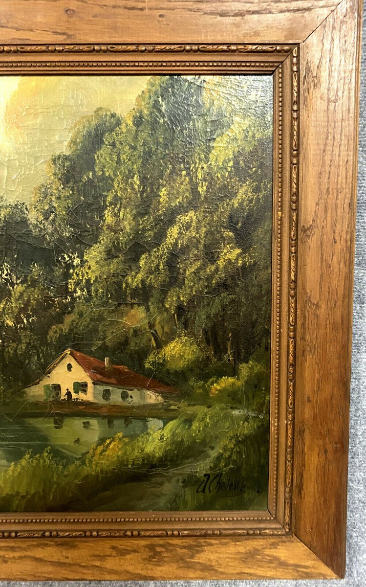 J Chatelin Barbizon School Large Painting Oil On Canvas For Sale At Pamono J Chatelin Barbizon School Large Painting Oil On Canvas For Sale At Pamono
