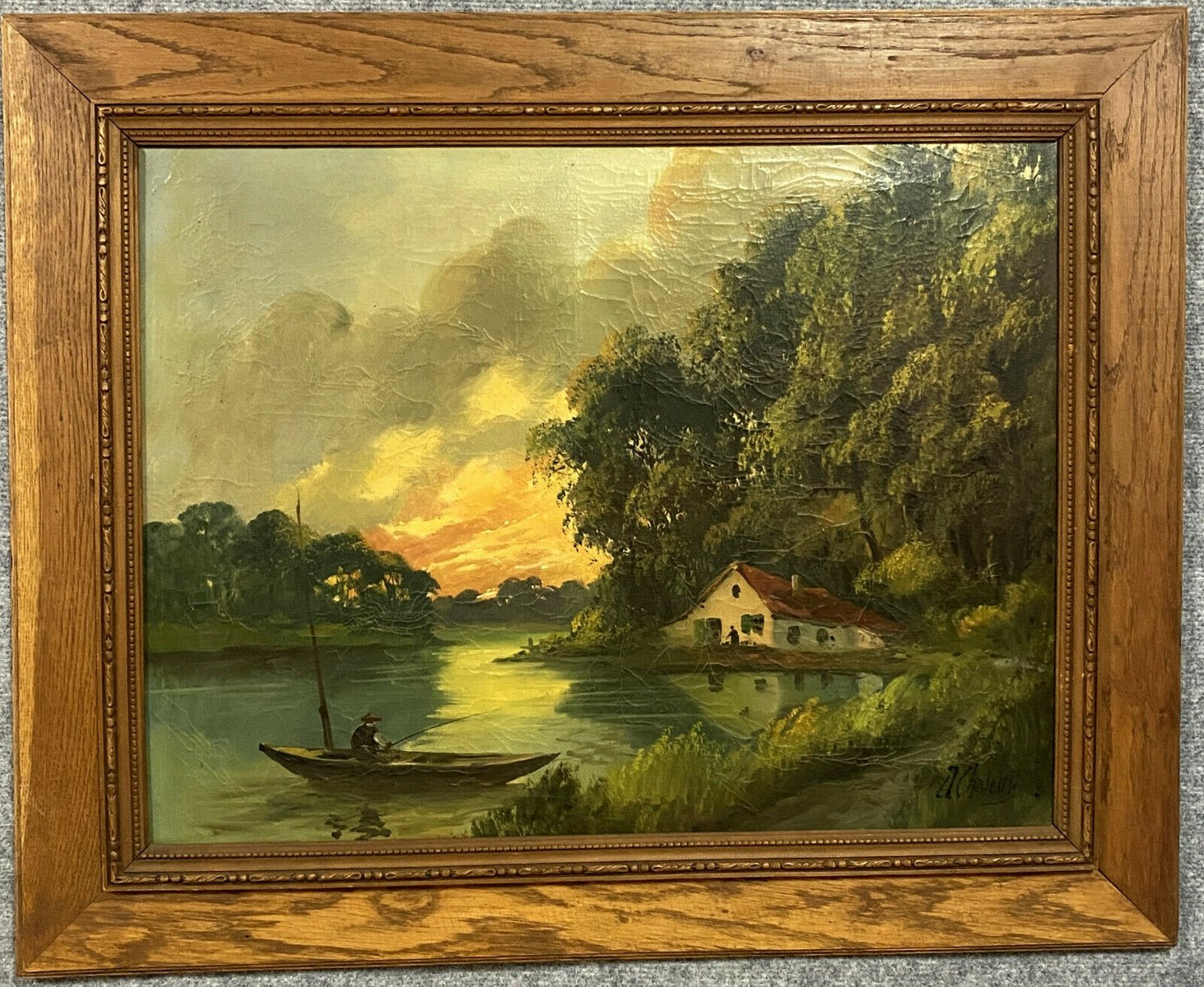 J Chatelin Barbizon School Large Painting Oil On Canvas For Sale At Pamono J Chatelin Barbizon School Large Painting Oil On Canvas For Sale At Pamono
