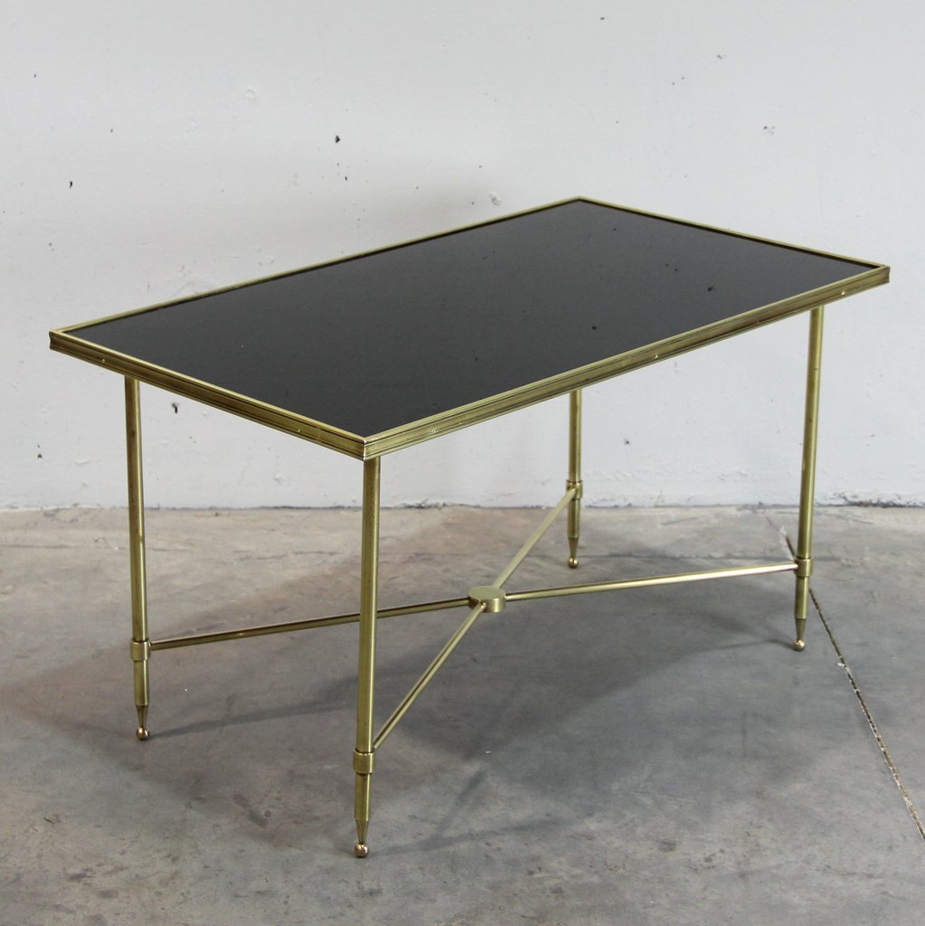 French Brass And Black Glass Coffee Table 1940s For At Pamono French Brass And Black Glass Coffee Table 1940s
