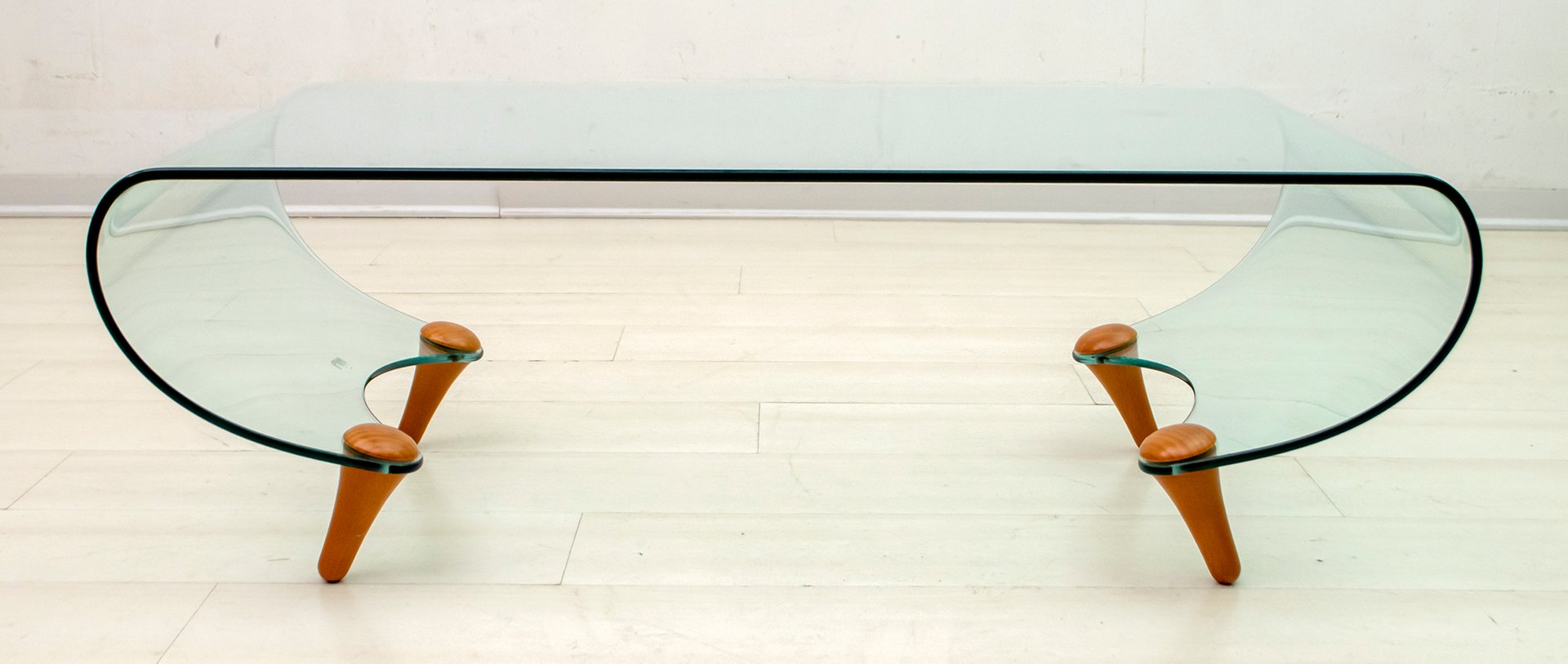 Italian Postmodern Curved Glass Tango Coffee Table By Fabio Di Bartolomei For Fiam 1996 For Sale At Pamono