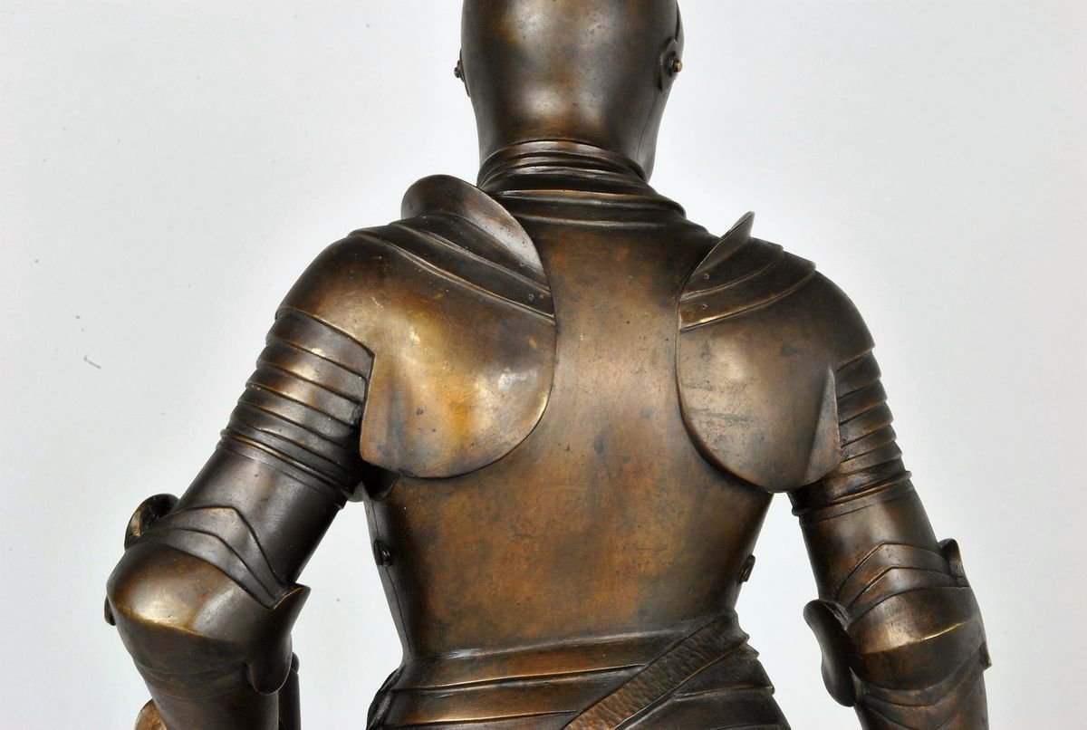 Lenz, Bronze Ritter in Rüstung, spätes 19. oder frühes 20. Jahrhundert