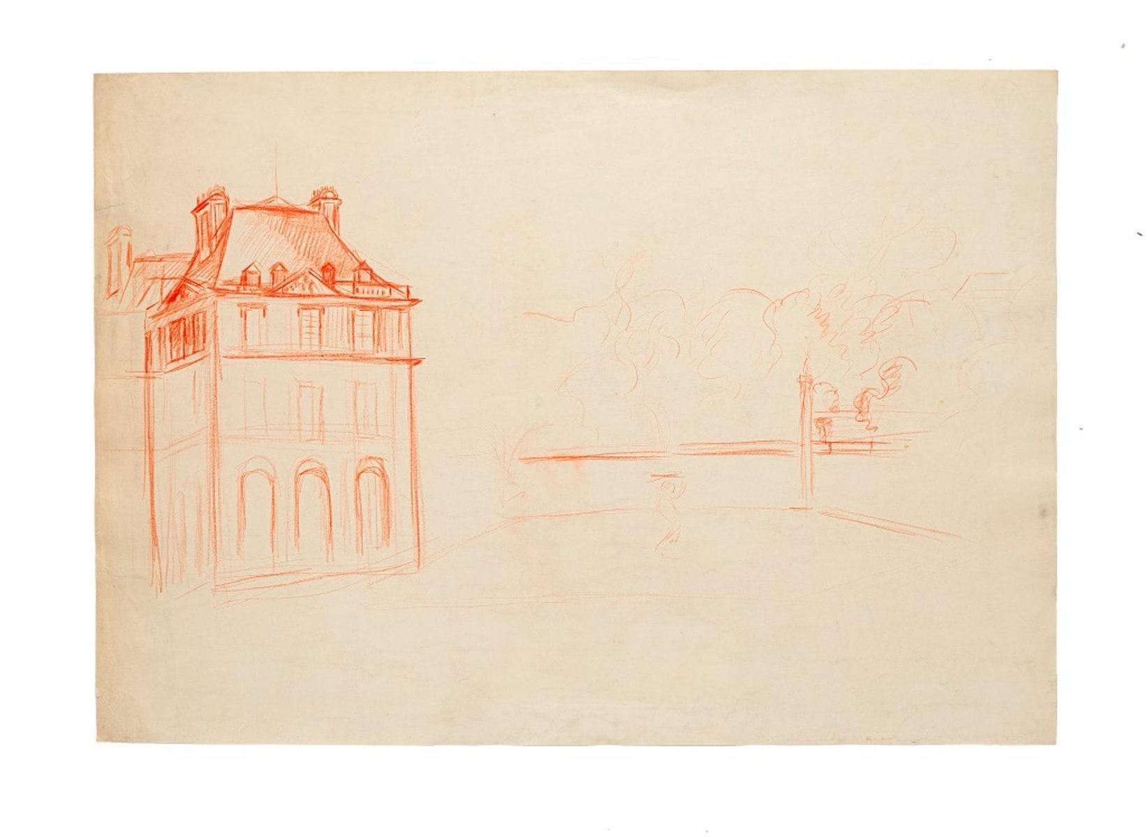 Unknown Study For A Villa Original Pencil Drawing Mid th Century For Sale At Pamono Unknown Study For A Villa Original Pencil Drawing Mid th Century For Sale At Pamono