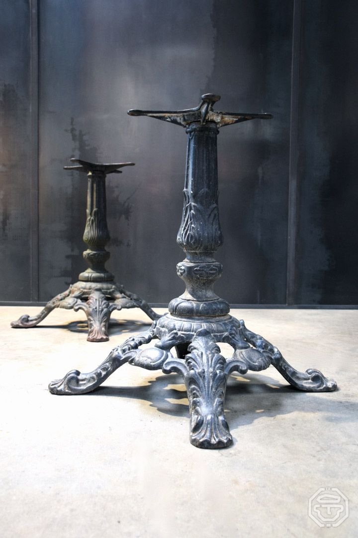 Antique Cast Iron Table Bases, Set of 2 for sale at Pamono
