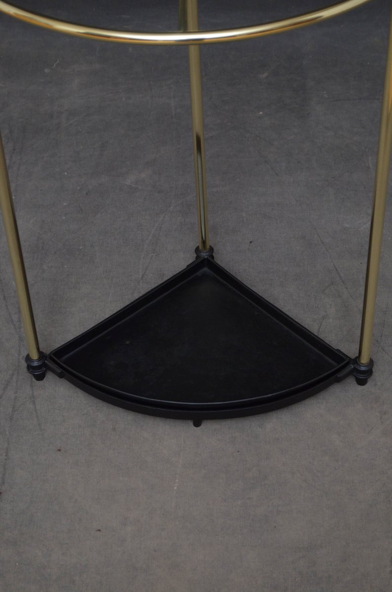 Antique Edwardian Corner Umbrella Stand in Brass for sale at Pamono