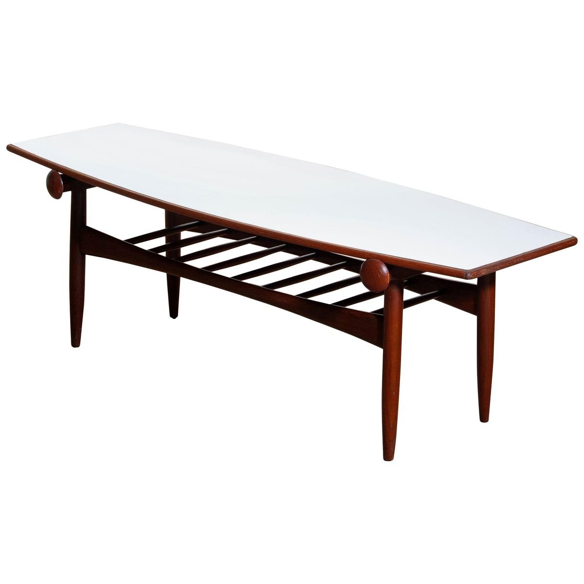 Teak Walnut Reversible Ellipse Surfboard Coffee Table Italy 1960s For Sale At Pamono