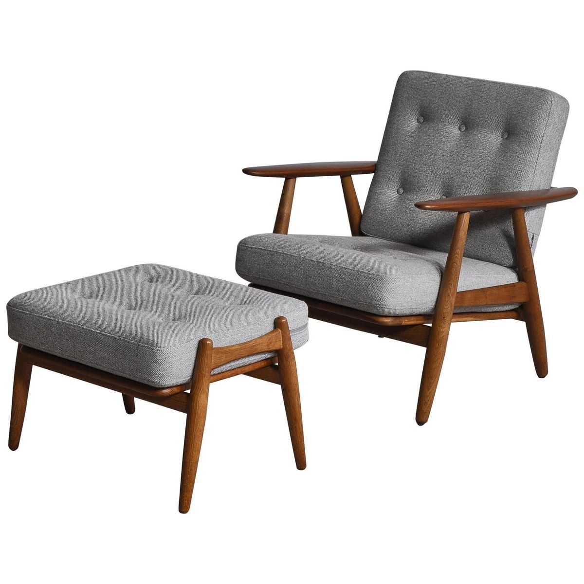 teak chair and ottoman