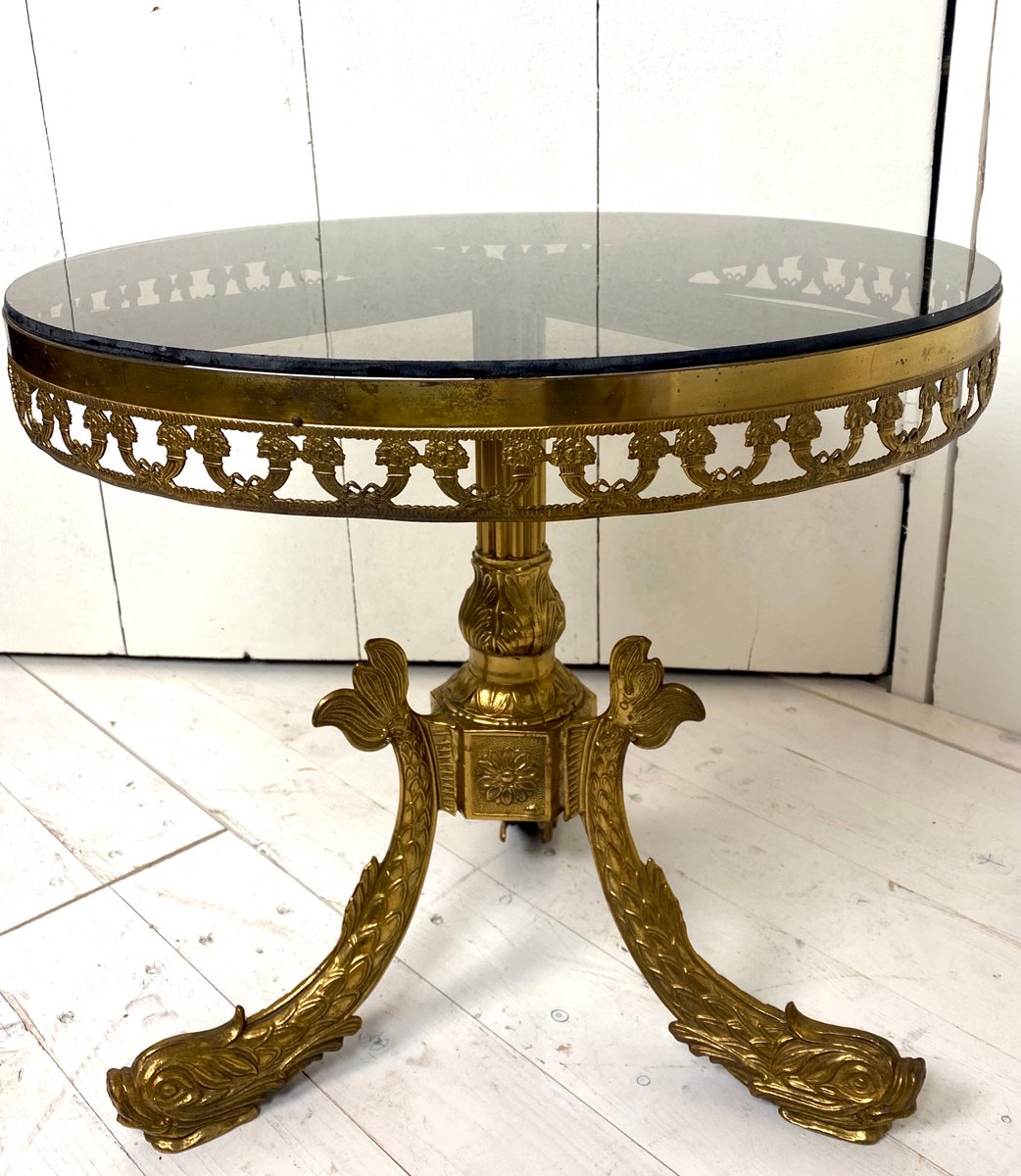 Regency Brass Koi Fish Table, 1970s for sale at Pamono