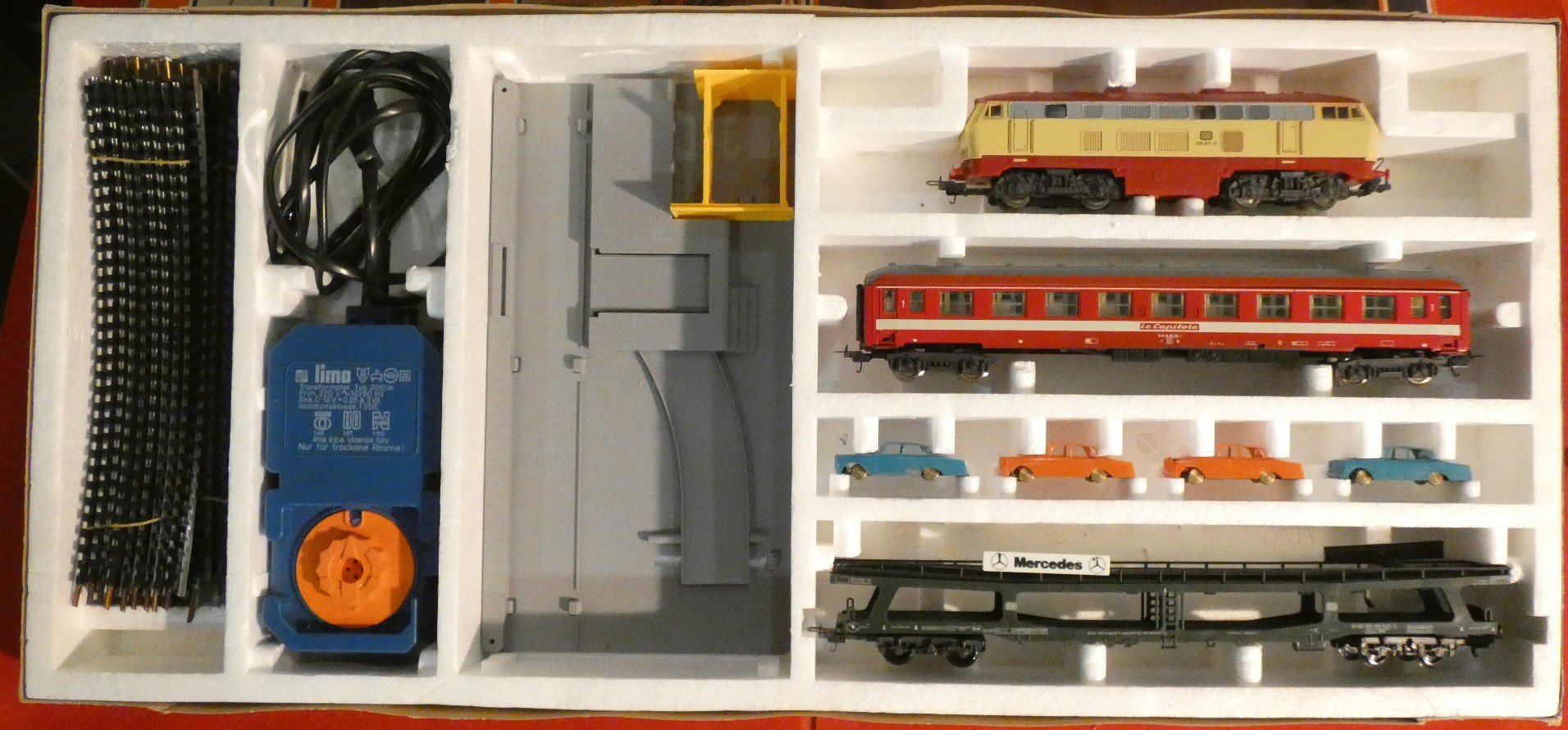 WLASM 7180 Deutsche Bahn mit Transportwagen Mercedes von Lima, Italien, 1980er, 10er Set bei