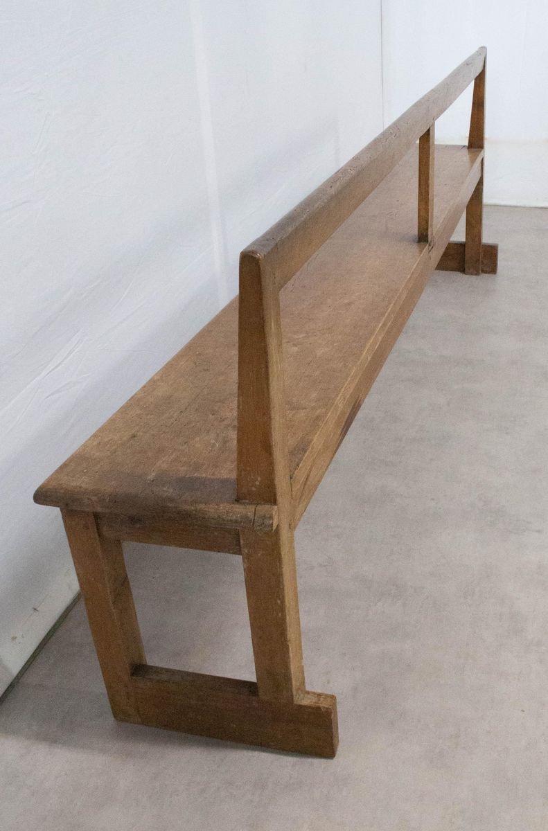 oak benches with backs on French Antique Style Farmhouse Benches With Backs 1970s Set Of 2 For Sale At Pamono