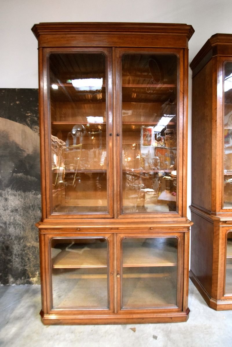 cabinet wall units on Antique Walnut Wall Units Set Of 2 For Sale At Pamono