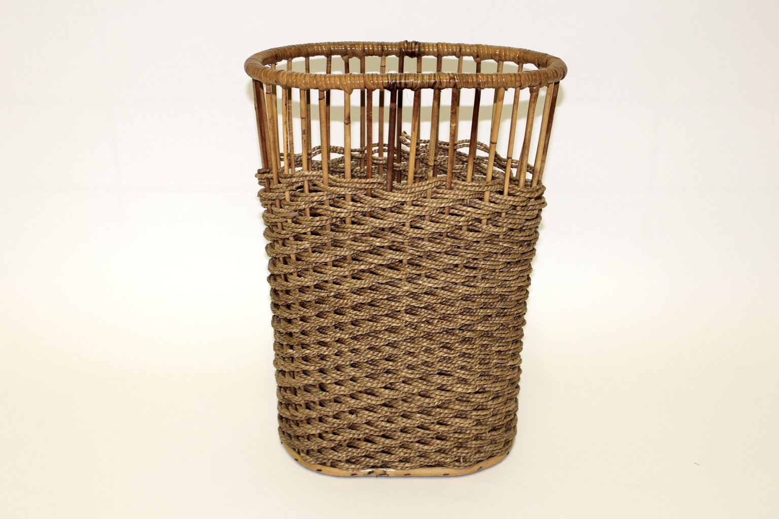 Rattan Waste Paper Basket for sale at Pamono