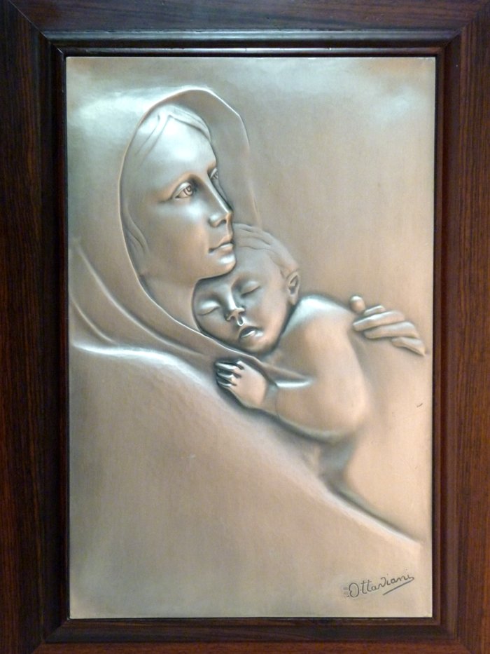 Gravure Sur Cuivre Originale Aldegrever 1553 - Vierge à L'Enfant Sur Banc, 10.8x6.9cm