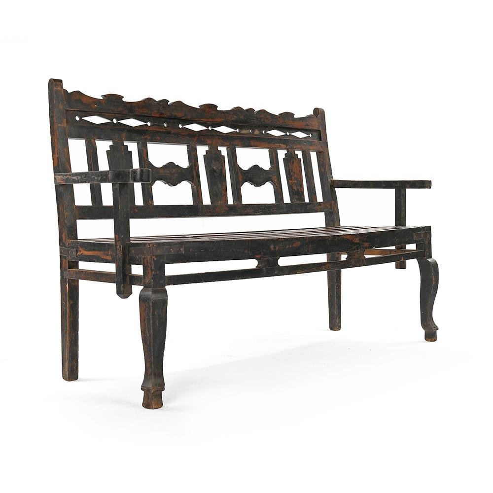 Patinated Wooden Bench For Sale At Pamono