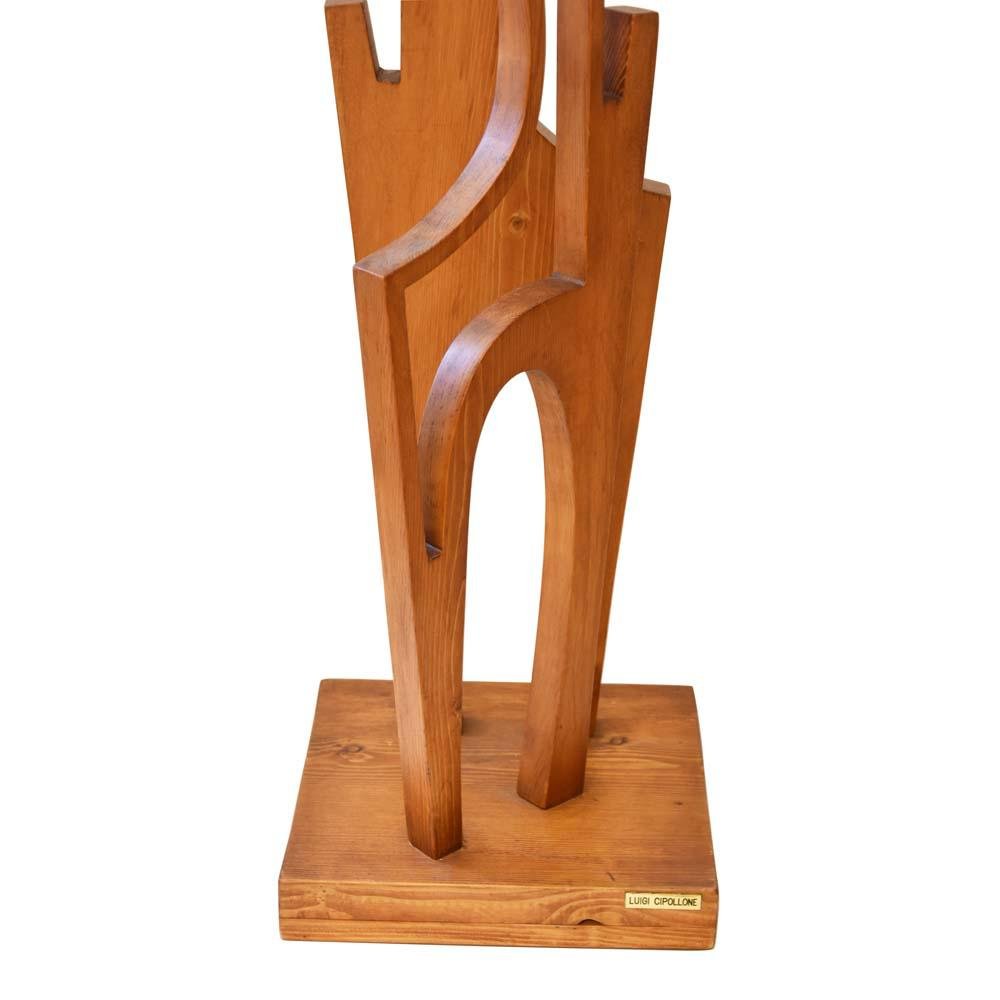 Italian Wooden Figure Sculpture by Luigi Cipollone, 1960s for sale at
