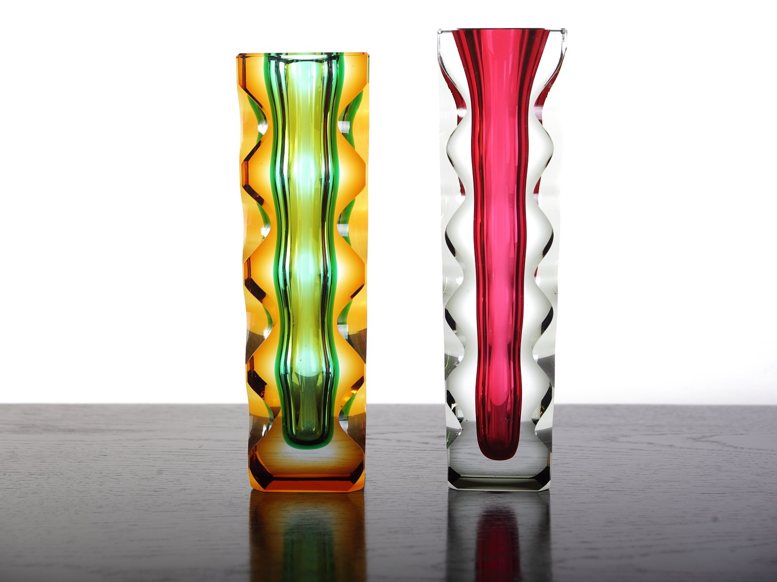 MidCentury Czech Bohemian Glass Exbor Vase by Oldrich Lipsky for Novy