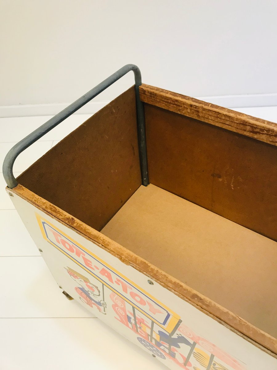 Vintage Toteatoy Toy box on Wheels, 1970s for sale at Pamono