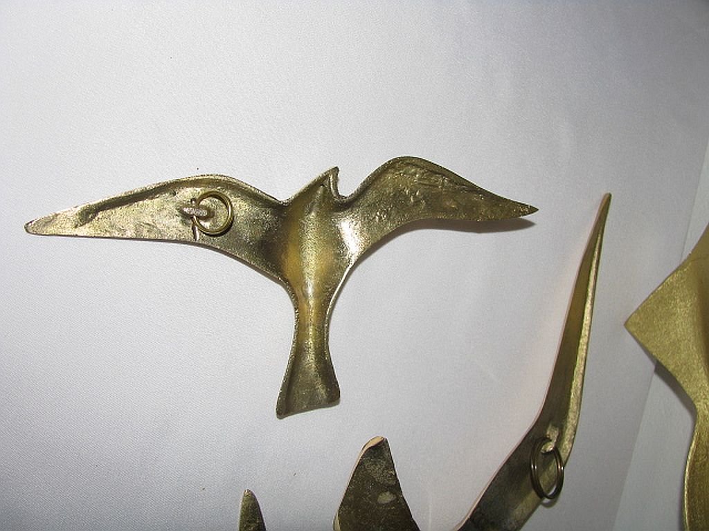 Vintage Brass Bird Wall Decoration Set Of 4 For Sale At Pamono