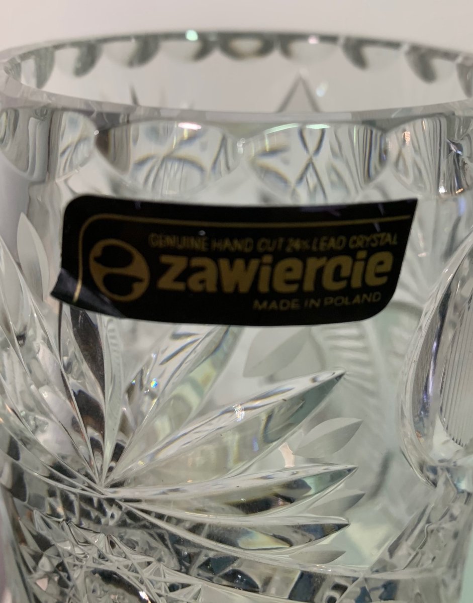 Vase en Cristal de Zawiercie, Pologne, 1970s en vente sur Pamono