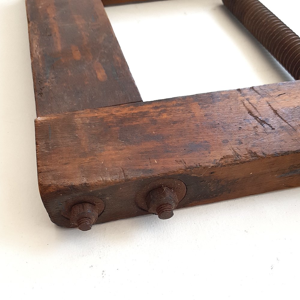 Large Antique Wooden Clamp for sale at Pamono