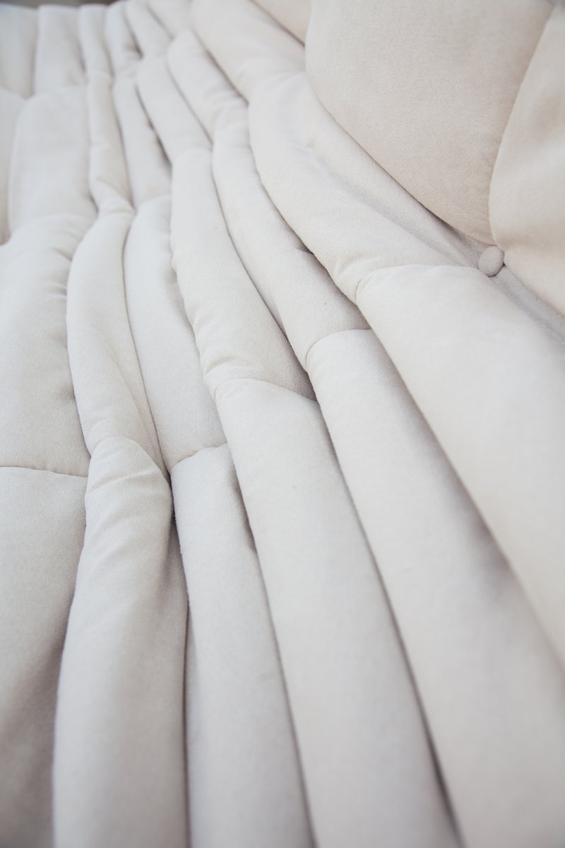 Weißes Togo Wohnzimmerset aus Mikrofaser von Michel Ducaroy für Ligne