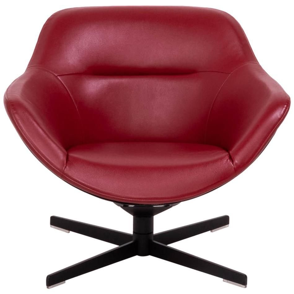 TRDST 277 auckland red leather lounge chair by jean marie massaud