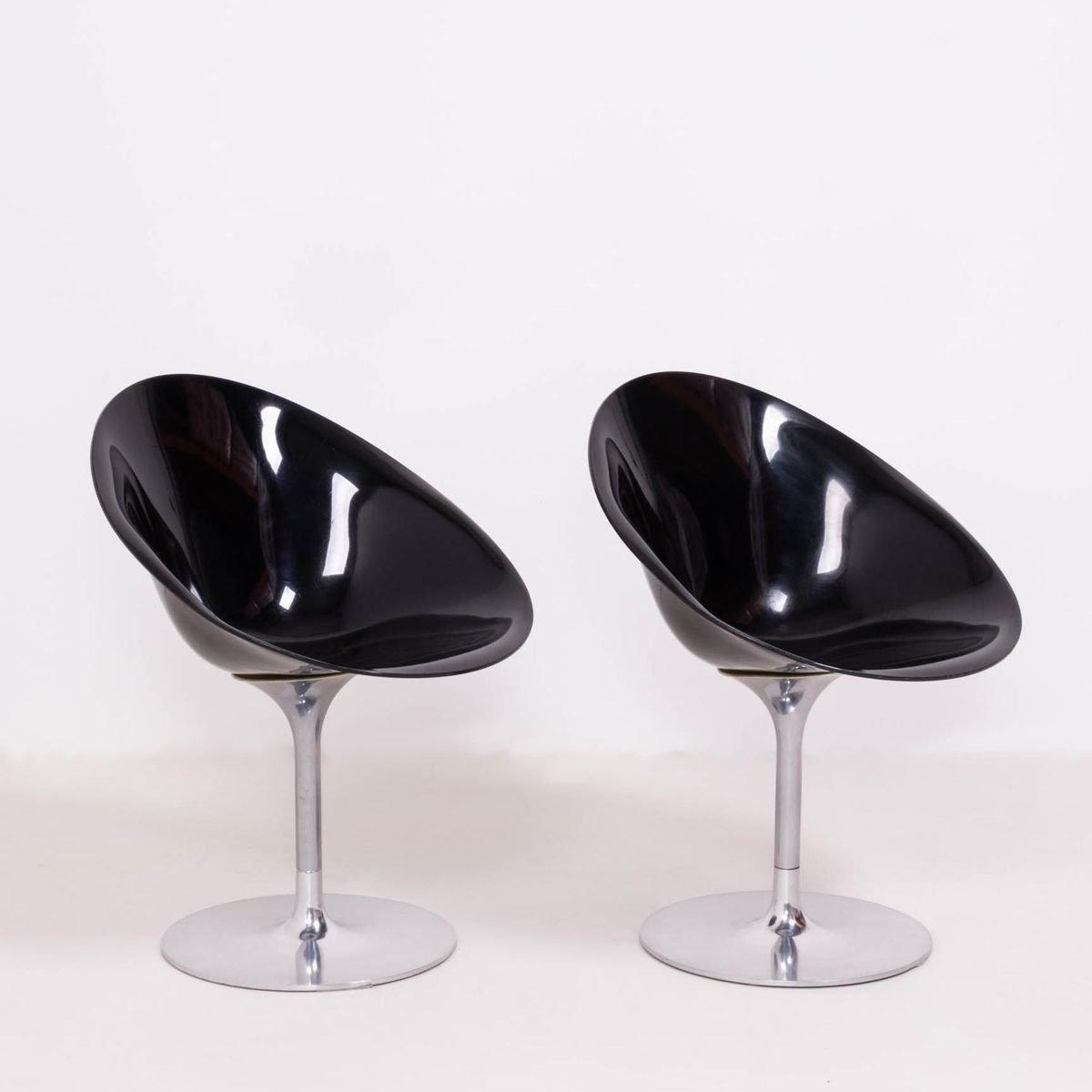 Chaises Ero / S Noires par Philippe Starck pour Kartell, Set de 2 en