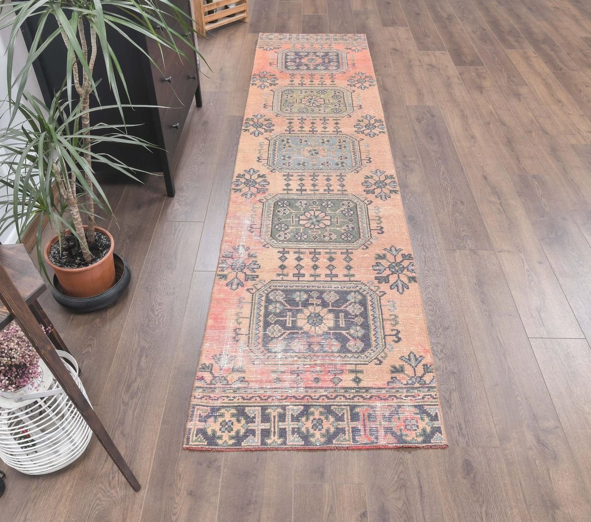 2x10 TURKISH VINTAGE RUNNER,Oushak Handmade Wool Rug,2x10 Runner Rug,Unique Rug,Wool Area Rug,Bohemian Runner,Vintage Carpet,6352