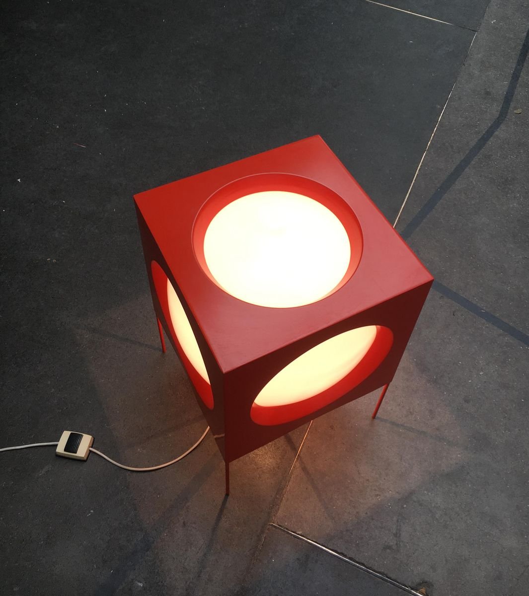 Mid-Century Swiss Space Age Cube Floor Lamp from BAG Turgi for sale at
