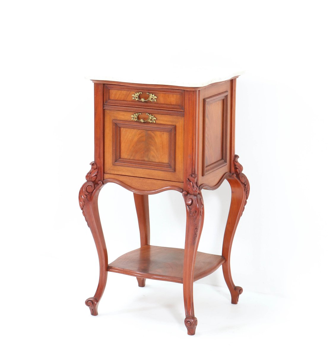 Antique French Louis XV Style Mahogany Nightstand, 1900s for sale at Pamono